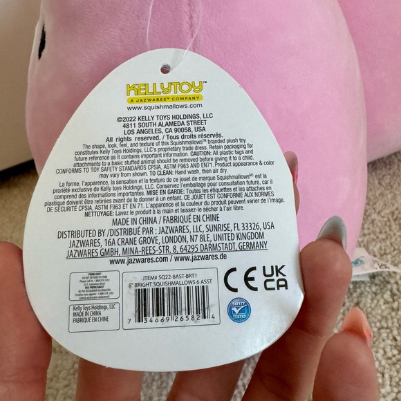 8” Zaya Pink Bear Squishmallows Squish Date 7/19/2021 - Picture 3 of 9